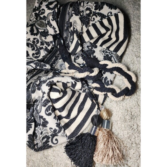 Eternel Vintage Bag White Black Women’s Handbag Purse Shoulder Tote Retro - Picture 3 of 6